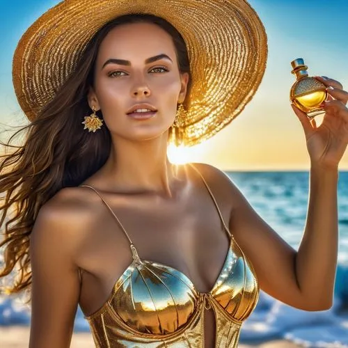 yellow sun hat,coconut perfume,sun hat,beach background,straw hat,jojoba oil,high sun hat,womans seaside hat,beach shell,gold jewelry,crystal ball-photography,holding a coconut,summer crown,arcona,ordinary sun hat,golden sands,golden apple,argan,girl on the dune,mock sun hat,Photography,General,Realistic