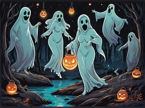 halloween ghosts,halloween illustration,halloween background,fantasmas,halloween wallpaper,halloween poster,neon ghosts,halloween icons,fantasma,ghosts,halloween scene,halloween vector character,ghosananda,samhain,ghost background,halloween banner,garrison,pumbedita,spirits,halloweenkuerbis,Unique,Design,Sticker