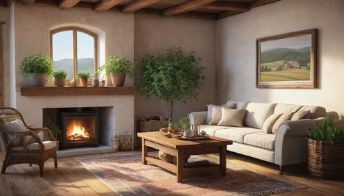 fireplace,fire place,fireplaces,sitting room,home interior,3d rendering,wooden beams,living room,livingroom,country cottage,wood stove,home landscape,inglenook,family room,wooden windows,interior decor,interior design,interior decoration,renderings,inmobiliaria,Illustration,Realistic Fantasy,Realistic Fantasy 31