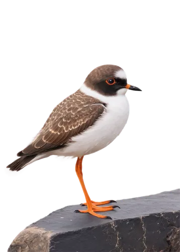 Plover, marine bird, white belly, black back, orange beak, feathers fluffed, standing on rock, coastal scene, morning mist, soft light, panoramic view, cinematic composition, shallow depth of field, w