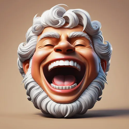 Design an emote that expresses excitement and joy.,laughing buddha,daruma,cinema 4d,3d model,tiktok icon,3d bicoin,to laugh,caricaturist,dentures,sculpt,b3d,laugh,denture,apple icon,3d figure,speech i