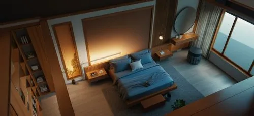 japanese-style room,sleeping room,modern room,3d rendering,3d rendered,3d render,room lighting,bedroom,attic,guest room,rooms,one room,skylight,abandoned room,wooden mockup,empty room,room,an apartmen