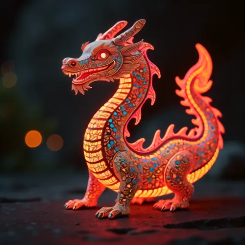 dragon figurine spitting fire,a wooden sculpture of a dragon with many details,golden dragon,dragon design,painted dragon,fire breathing dragon,dragon fire,dralion