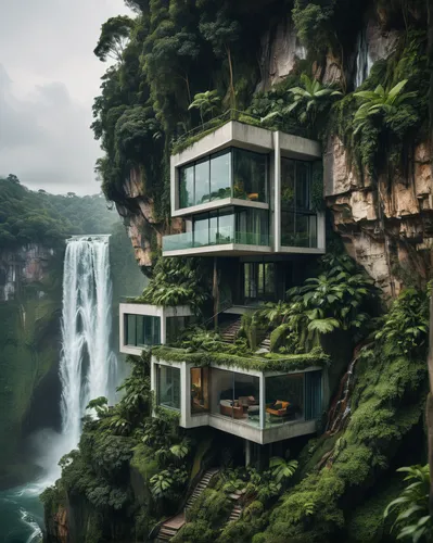 green waterfall,tropical house,house in mountains,tree house hotel,waterfalls,house in the mountains,eco hotel,beautiful home,cubic house,luxury property,vietnam,luxury real estate,tropical jungle,green living,waterfall,luxury hotel,brown waterfall,hanging houses,cube stilt houses,cube house,Photography,Documentary Photography,Documentary Photography 08