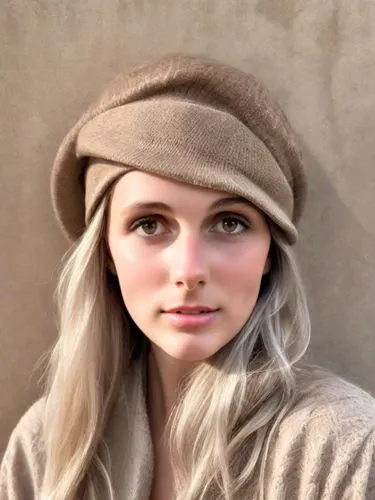 beret,ginta,khnopff,beanie,eponine,brown hat,Photography,Realistic