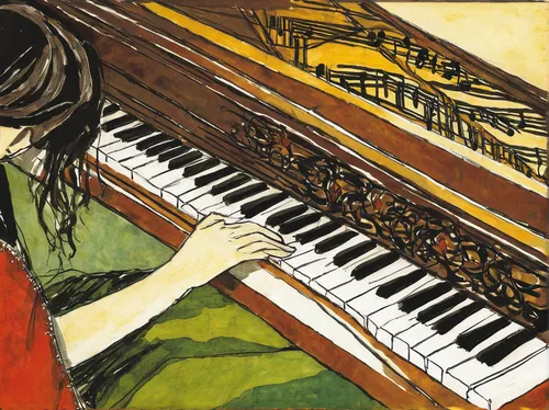 the piano,piano player,piano keyboard,piano,pianist,concerto for piano,keyboard instrument,jazz pianist,grand piano,pianos,pianet,iris on piano,play piano,steinway,harpsichord,fortepiano,player piano,spinet,chopin,piano keys,Illustration,Paper based,Paper Based 21