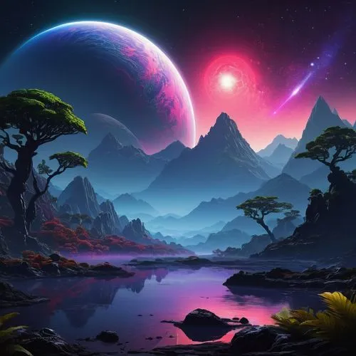 alien planet,fantasy landscape,alien world,fantasy picture,futuristic landscape,purple landscape,Conceptual Art,Sci-Fi,Sci-Fi 12