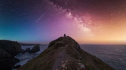 the milky way,milky way,astronomy,perseid,south stack,airglow,neist point,lactea,astrophotography,skygazers,immensity,star of the cape,astronomer,starscape,star sky,the night sky,chalk stack,perseids,astronomic,infinity