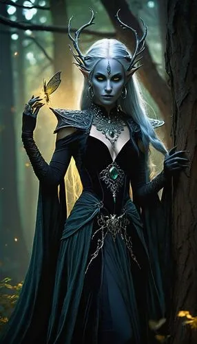 dark elf,blue enchantress,sorceress,the enchantress,fantasy picture,elven,violet head elf,fantasy portrait,the witch,fantasy art,fantasy woman,druid,evil woman,jaya,dodge warlock,heroic fantasy,wood elf,queen of the night,kadala,huntress,Illustration,Abstract Fantasy,Abstract Fantasy 18