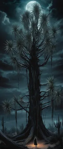 creepy tree,dragon tree,argan tree,moonlight cactus,date palm,tree of life,magic tree,tree thoughtless,silk tree,devilwood,ghost forest,celtic tree,isolated tree,argan trees,halloween bare trees,date palms,bodhi tree,black pine,dark art,canarian dragon tree,Conceptual Art,Fantasy,Fantasy 34