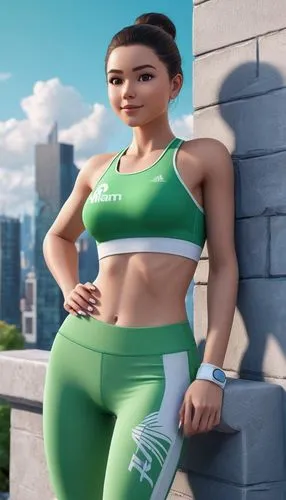 sports girl,athletic body,cyberathlete,fitness model,activewear,female runner,Unique,3D,3D Character