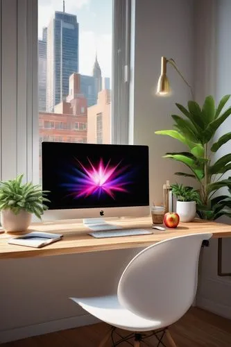 apple desk,imacs,blur office background,imac,mac pro and pro display xdr,plasma lamp,deskjet,desk lamp,deskpro,working space,appletalk,macos,apple design,oleds,apple macbook pro,led lamp,desk accessories,powerglass,office desk,desk,Illustration,American Style,American Style 12