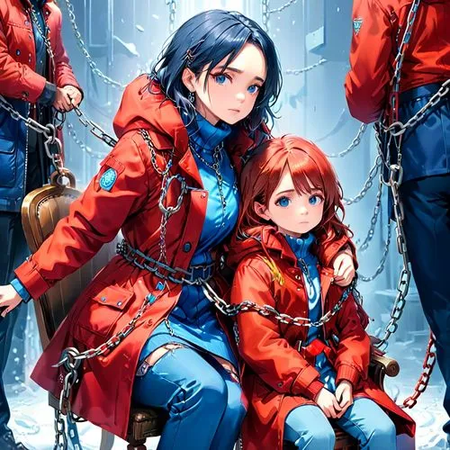 red and blue,red blue wallpaper,kumiko,euphonious,snowsuits,takamio,Anime,Anime,General