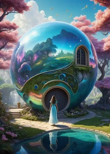 ozma,fairy world,fantasy world,fantasy picture,prism ball,crystal ball,wonderlands,fantasy landscape,alfheim,imaginationland,mushroom landscape,imaginarium,wonderland,arkenstone,3d fantasy,dream world,fantasy art,ecotopia,glass sphere,fantasia,Conceptual Art,Daily,Daily 01