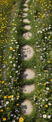 pathway,field of flowers,flower carpet,hare trail,the path,australian daisies,field of rapeseeds,daisies,the mystical path,meadow rues,the way,blooming field,wildflowers,the way of nature,blanket of flowers,path,scattered flowers,footpath,wooden path,flower field,Photography,Black and white photography,Black and White Photography 05