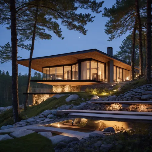 dunes house,timber house,house in the forest,summer house,modern house,modern architecture,cubic house,house in mountains,the cabin in the mountains,house in the mountains,landscape lighting,danish ho