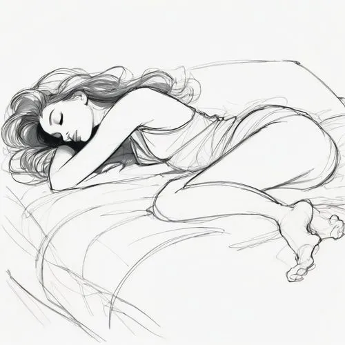 sleeping rose,sleeping,woman on bed,girl in bed,sleep,sleeping beauty,figure drawing,the sleeping rose,curled up,napping,asleep,sleepyhead,rose sleeping apple,to sleep,sleeping apple,bed,bolster,relaxed young girl,girl drawing,sleepy,Illustration,Black and White,Black and White 08