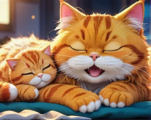 cute cat,sleeping cat,two cats,cute cartoon image,beautiful cat asleep,funny cat,cat lovers,felines,kittens,red tabby,sleeping,cat love,napping,cat family,ginger cat,cats,baby cats,ginger kitten,cute animals,cat sleeping on back,Illustration,Japanese style,Japanese Style 03