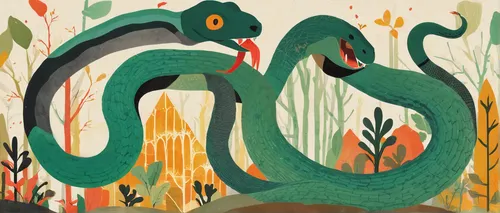 swampy landscape,water snake,serpent,green snake,constrictor,waterfowls,garter snake,tree snake,swamp,snake charming,marsh crocodile,wetland,wild ducks,river monitor,book illustration,burmese python,goanna,forest animal,forest animals,quetzal,Illustration,Vector,Vector 08