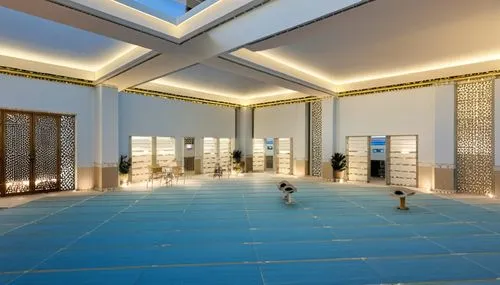 a very large room with some very cool lighting,luxury bathroom,luxury home interior,hammam,rotana,thalassotherapy,hamam,Photography,General,Realistic