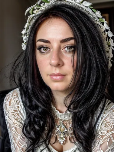 miss circassian,lace wig,dead bride,bride,artificial hair integrations,indian bride,bridal,portrait photographers,flower crown of christ,silver wedding,bridal jewelry,heterochromia,dahlia white-green,woman portrait,wedding photography,victorian lady,beautiful girl with flowers,bridal accessory,mother of the bride,bridal clothing