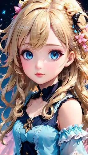 alice,jessamine,violet evergarden,fairy tale character,doll's facial features,fairy galaxy,libra,cinderella,little girl fairy,alice in wonderland,luka,zodiac sign libra,porcelain doll,elsa,fantasy girl,tumbling doll,wonderland,child fairy,fantasy portrait,fairy queen,Anime,Anime,Traditional