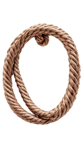 Rope, circular shape, coiled rope, brown color, textured surface, detailed knots, metallic clasps, rusty tone, soft focus, 3/4 composition, warm lighting, shallow depth of field.,jute rope,rope knot,b