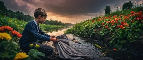 nature and man,girl picking flowers,photomanipulation,photo manipulation,photoshop manipulation,way of the roses,girl in flowers,image manipulation,people in nature,field of flowers,picking flowers,fantasy picture,conceptual photography,flower field,flowers fall,nature photographer,holding flowers,garden of eden,flower background,flowers field,Photography,General,Fantasy