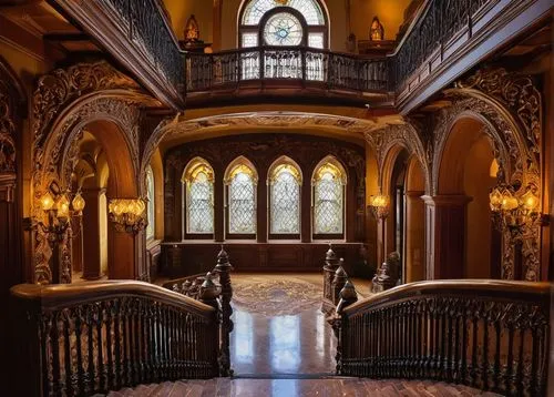 hallway,entrance hall,foyer,staircase,ornate room,royal interior,entranceway,entryway,victorian room,stairway,outside staircase,staircases,mirogoj,corridor,driehaus,ornate,escalera,victorian,villa balbianello,corridors,Illustration,Realistic Fantasy,Realistic Fantasy 45