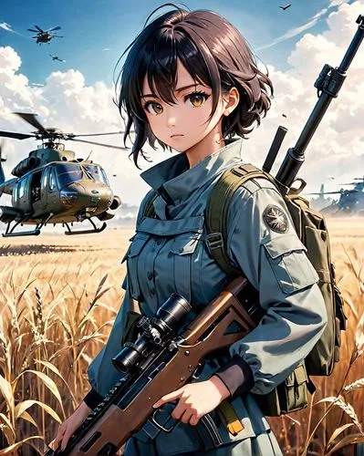 gi,wheat field,harbin z-9,kosmea,in the field,marine,strong military,lost in war,m4a4,wheat fields,military,m4a1,belarus byn,mh-60s,operator,kalashnikov,m16,wheat crops,kotobukiya,yuki nagato sos brigade,Anime,Anime,Realistic