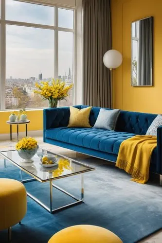 yellow and blue,apartment lounge,mid century modern,contemporary decor,modern decor,penthouses,sitting room,livingroom,mahdavi,modern living room,living room,homes for sale in hoboken nj,blue room,interior modern design,modern room,an apartment,appartement,search interior solutions,berkus,color combinations,Photography,Documentary Photography,Documentary Photography 23