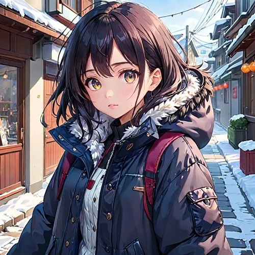 parka,winter clothes,winter background,winter clothing,chikuma,kumiko,Anime,Anime,General