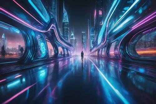 futuristic landscape,light trail,futuristic,light trails,cyberpunk,cybercity,tron,futurist,speed of light,futurists,futuristic architecture,cyberscene,polara,lightwaves,futurism,lightwave,cyberworld,futuristic art museum,hypermodern,guangzhou,Conceptual Art,Sci-Fi,Sci-Fi 03