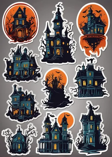 Create a horror story set in a haunted mansion, where a vengeful follet terrorizes the inhabitants.,halloween silhouettes,houses clipart,houses silhouette,halloween icons,house silhouette,halloween gh