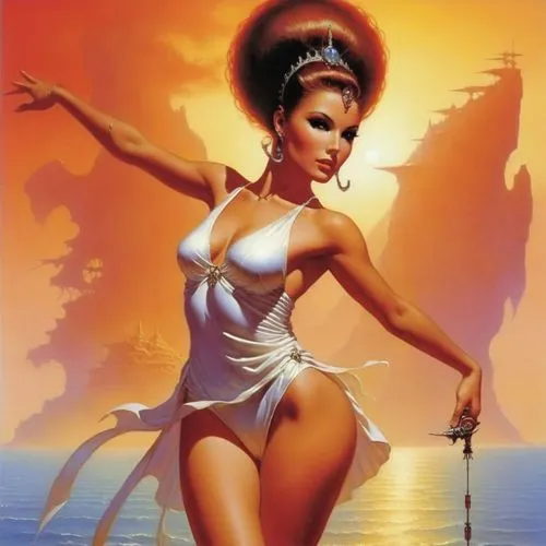 orientalist,amphitrite,the sea maid,hathor,yachtswoman,querelle,cyclades,inanna,themyscira,sea fantasy,atlantica,teela,aphrodite,radebaugh,art deco woman,nereids,mcquarrie,mystara,orientalism,neith,Conceptual Art,Sci-Fi,Sci-Fi 19