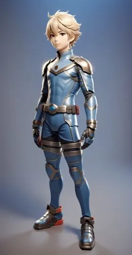 guardian ranger,a 3d character in futuristic suit stands on one leg,3d figure,kazungula,bobinski,genos,eichenberg,3d model,Unique,3D,3D Character