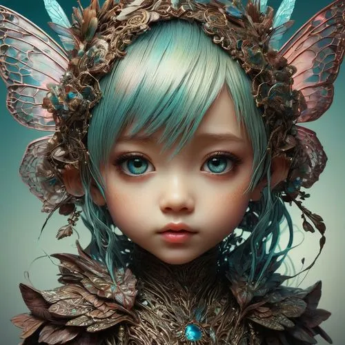 little girl fairy,faery,child fairy,faerie,fantasy portrait,fairy,fairy queen,3d fantasy,fairy peacock,artist doll,flower fairy,fantasy art,mystical portrait of a girl,painter doll,violet head elf,dryad,fairy tale character,evil fairy,garden fairy,fairies,Illustration,Japanese style,Japanese Style 18