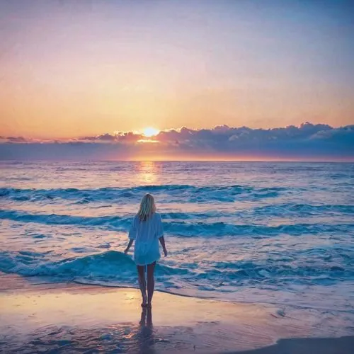 mermaid silhouette,encinitas,noosa,sunrise beach,morningtide,girl walking away,Photography,Artistic Photography,Artistic Photography 07