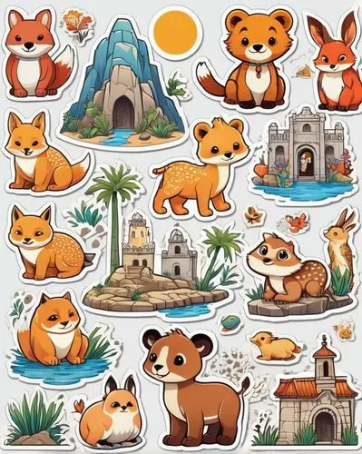 animal stickers,rodentia icons,fox stacked animals,clipart sticker,animal icons,houses clipart,icon set,stickers,dholes,round kawaii animals,round animals,fairy tale icons,paris clip art,foxes,animal shapes,fruits icons,corgis,kawaii animals,set of icons,small animals,Unique,Design,Sticker