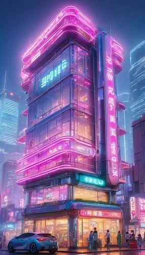 cybertown,cybercity,cyberpunk,guangzhou,shinjuku,shanghai,microdistrict,cyberport,tokyo city,kamurocho,tokyo,kowloon,colorful city,fantasy city,hypermodern,mvrdv,susukino,akiba,metropolis,akihabara,Illustration,Japanese style,Japanese Style 02