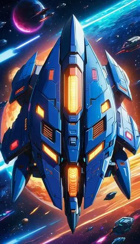 macrossan,gradius,rocinante,vanguard,nova,interceptor,starlink,vulcania,ramjet,dreadnought,venator,skyterra,armada,battlecruiser,terran,mizar,voltron,fast space cruiser,lagann,meteor,Illustration,Japanese style,Japanese Style 03