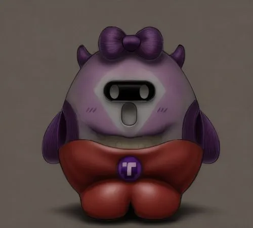 I want the drawing to have a female joker-style costume for Halloween.,plush figure,malva,chowder,mallow,3d teddy,knuffig,teddy bear crying,bonbon,grape pergel,toy bulldog,taro,piggybank,grimace,kokes