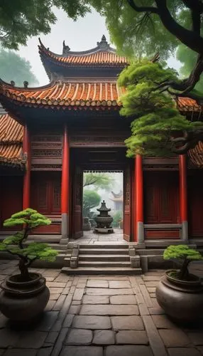 hall of supreme harmony,asian architecture,dojo,buddhist temple,qibao,wudang,teahouse,japanese shrine,teahouses,qingcheng,hyang garden,white temple,jingshan,hengdian,zen garden,taoist,yongshu,shuozhou,roof landscape,hanhwa,Art,Classical Oil Painting,Classical Oil Painting 18