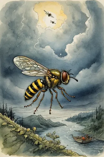 drone bee,horse flies,syrphid fly,giant bumblebee hover fly,artificial fly,bombyliidae,colletes,hoverfly,eristalis tenax,megachilidae,muckbee,hudson wasp,warble flies,bombyx mori,hover fly,apis mellifera,bombycidae,bumblebee fly,hymenoptera,wasp,Illustration,Paper based,Paper Based 29