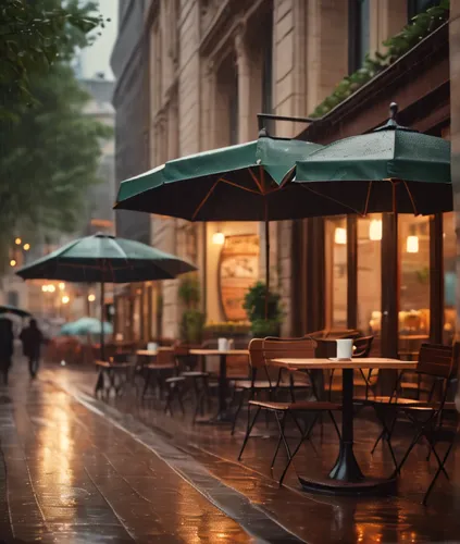 paris cafe,rain bar,street cafe,man with umbrella,parisian coffee,walking in the rain,umbrellas,rainy,rainy day,cocktail umbrella,new york restaurant,outdoor dining,summer umbrella,awnings,parasols,in the rain,bistrot,after the rain,after rain,evening atmosphere,Photography,General,Cinematic