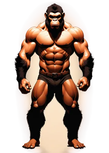 ape,kong,gorilla,bodybuilding,bodybuilder,body building,muscle man,strongman,body-building,muscular,silverback,barbarian,brute,bodybuilding supplement,king kong,edge muscle,chimp,png image,muscle icon,anabolic,Illustration,Black and White,Black and White 04