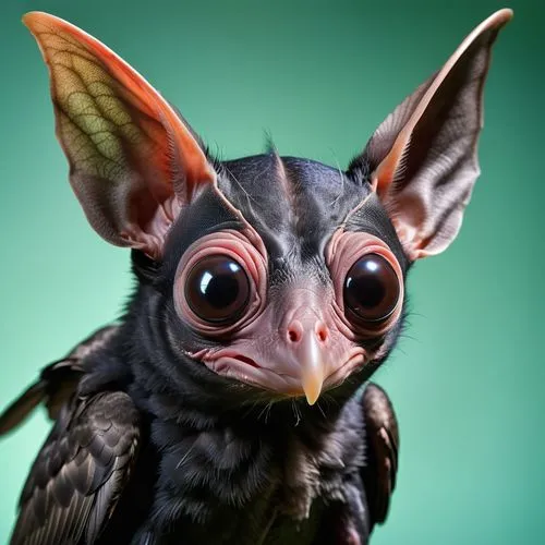 fruit bat,hipposideros,tropical bat,mogwai,trico,dutchbat,jarusombat,galagos,sugar glider,chimaeras,bushbaby,motacilla,dobby,eyed hawk-moth,featherless,palps,long eared,korowai,leporidae,sarpalius,Photography,General,Realistic