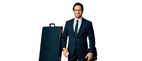  Wealthy businessman, mature man, solo, (40yo), confident smile, glasses, black hair, stubble, tailored suit, white shirt, black tie, gold watch, leather briefcase, standing, powerful posture, realist