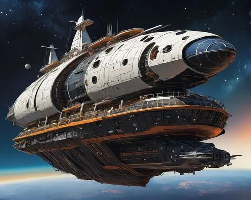 skyship,dreadnaught,stardock,space ship,carrack,spaceliner,burov,space ships,honorverse,dreadnought,fast space cruiser,deltha,sci fiction illustration,starbase,sky space concept,homeworld,battlecruiser,space ship model,spacecraft,space station,Conceptual Art,Sci-Fi,Sci-Fi 01