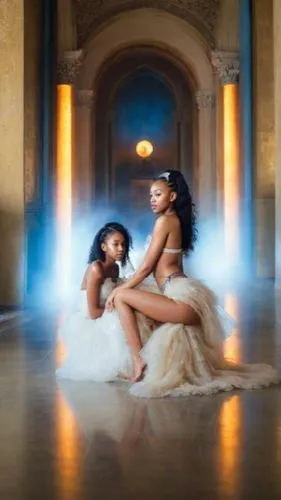 two women pose together for a picture,quinceaneras,goddesses,maraj,queens,quinceanera,navys